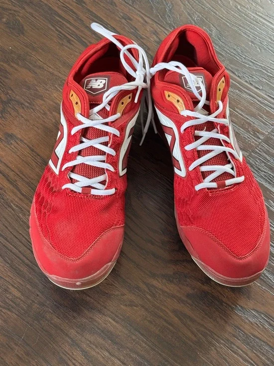 New Balance Red and White  Baseball ⚾️ Athletic Cleats Shoes - Picture 8 of 10